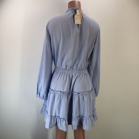 Baby Blue boho peasant long sleeve dress - Picture 9 of 16
